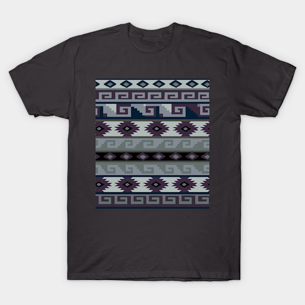 Southwest Tribal Graphic Design - Burgundy Gray T-Shirt by Esprit-Mystique